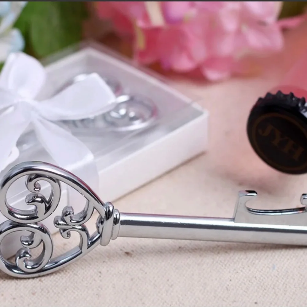 20 Wedding Favors New in Gift Box, Victorian-Style, Chrome Plated Bottle Opener